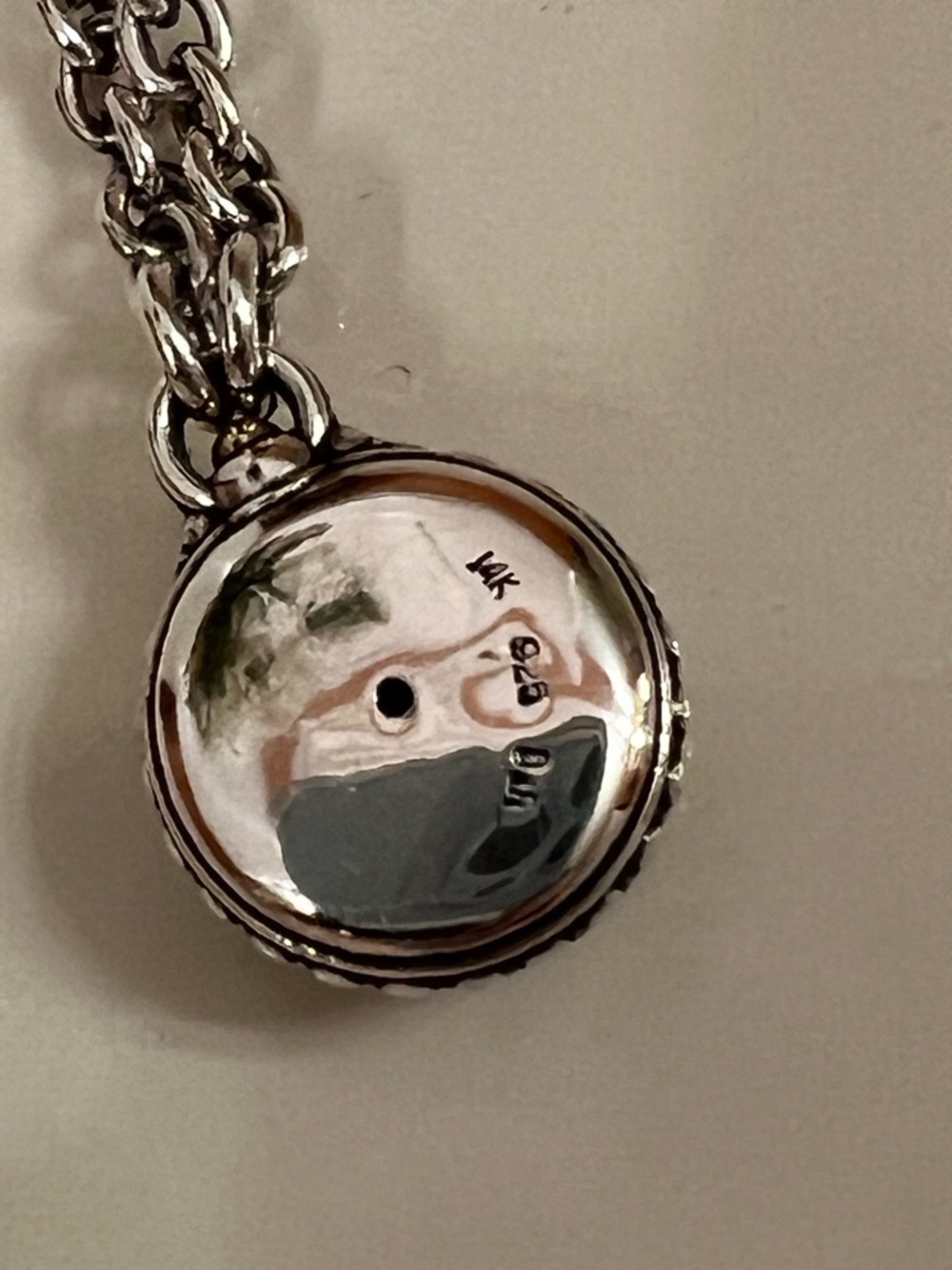 David & Ronnie Necklace with Deep Blue Lab Created Sapphire Gemstone - Picture 2 of 3